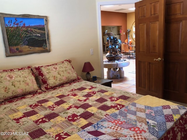 view of tiled bedroom