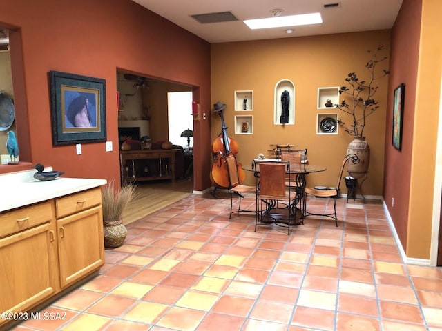 view of tiled dining area