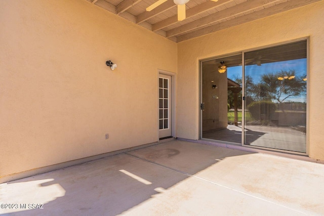 view of patio with ceiling fan