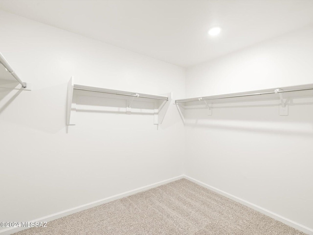 spacious closet with carpet flooring
