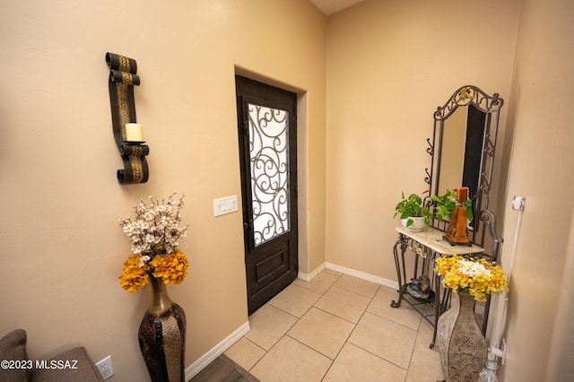 view of tiled foyer