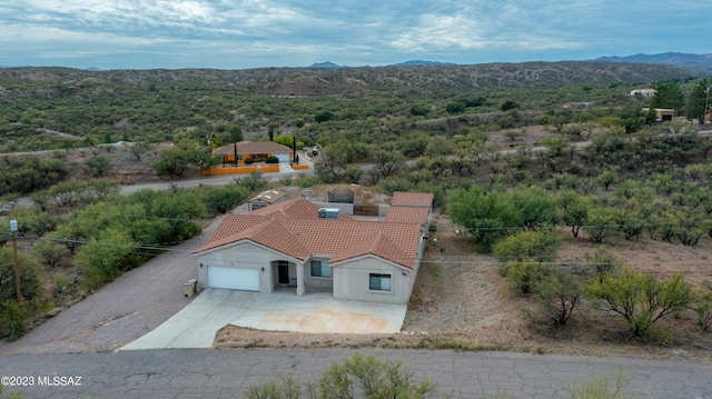 aerial view featuring a mountain view