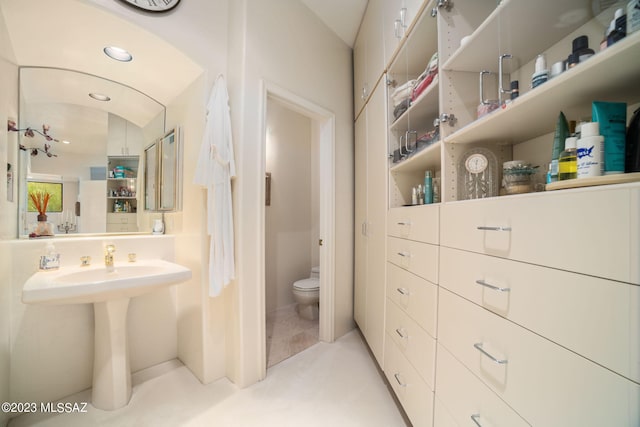 bathroom featuring toilet and sink