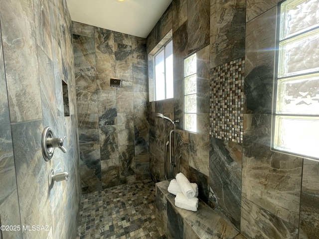 full bathroom featuring walk in shower