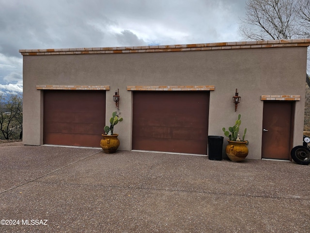 view of garage