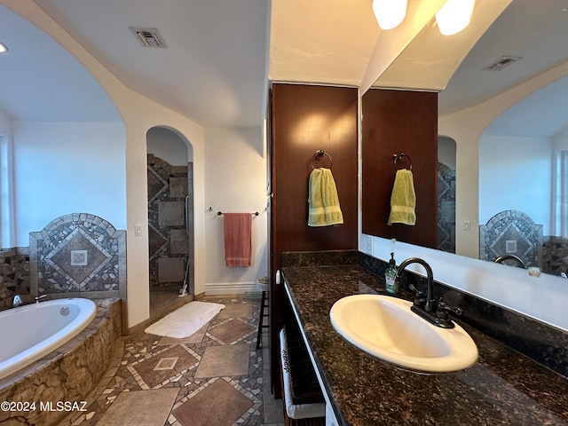 464 N 1st Ave, Thatcher, AZ 85552 - bathroom with vanity and shower with separate bathtub
