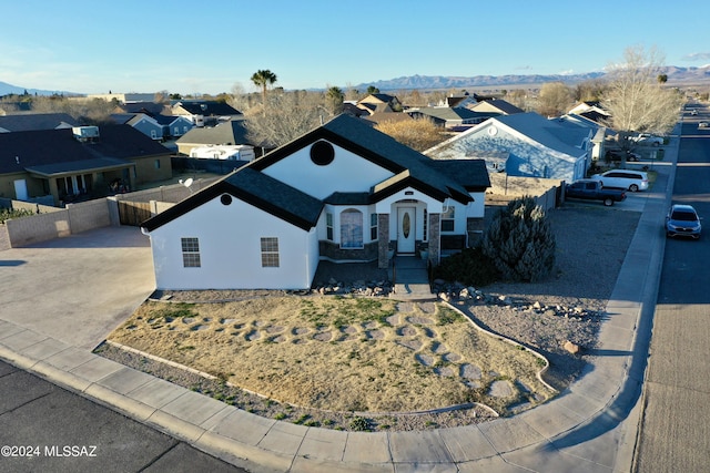 464 N 1st Ave, Thatcher, AZ 85552 - ranch-style home featuring a residential view, driveway, and a mountain view