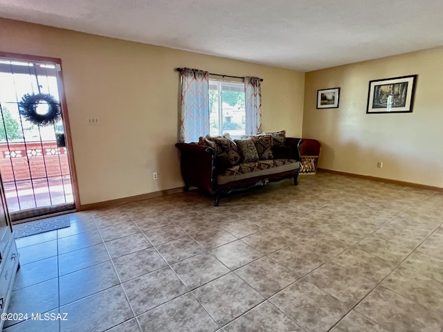 view of tiled living room