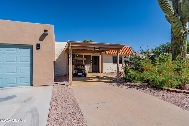 entrance to property featuring a garage