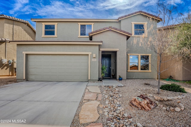 view of front of home featuring a garage