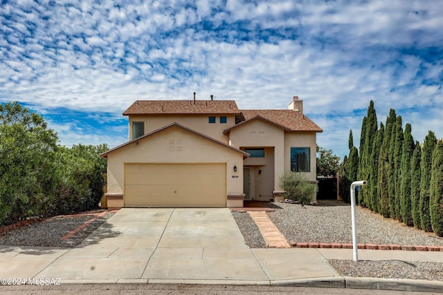 view of property featuring a garage