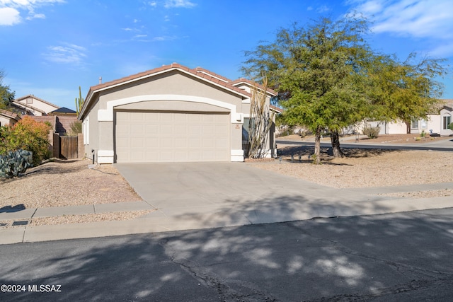 view of front of property featuring a garage