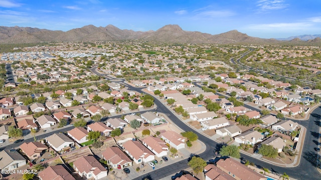 drone / aerial view with a mountain view