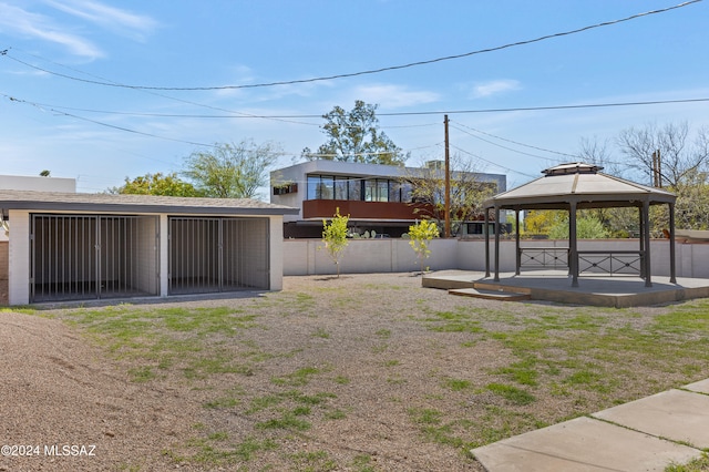 view of yard with a gazebo