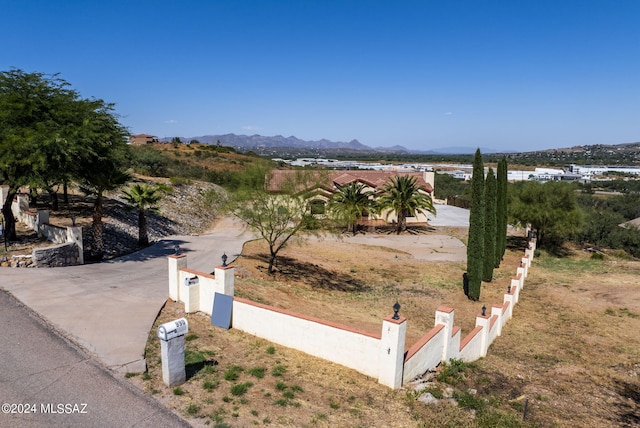 aerial view featuring a mountain view