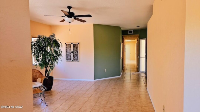 empty room featuring ceiling fan