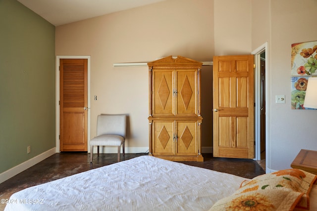 bedroom with vaulted ceiling