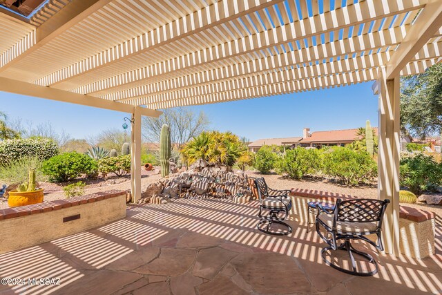 view of patio with a pergola