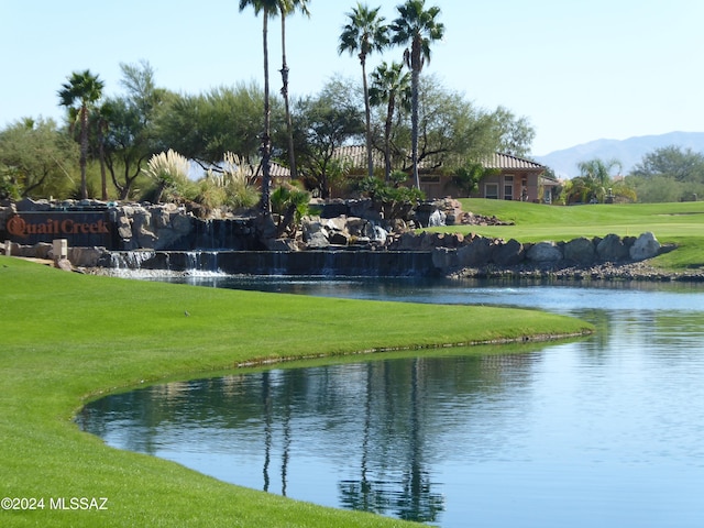 property view of water featuring a mountain view