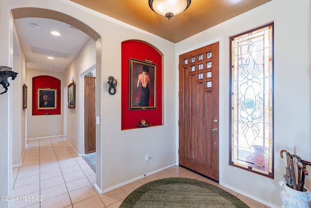 view of tiled entryway