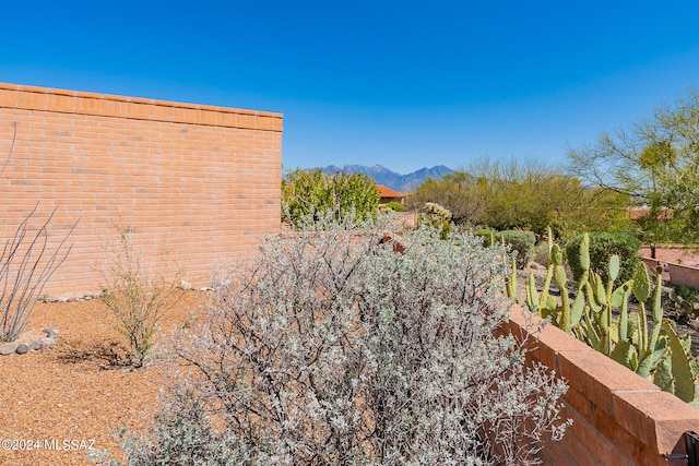 exterior space featuring a mountain view