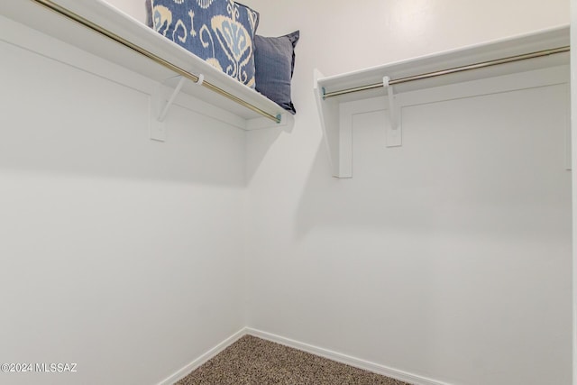 walk in closet featuring carpet