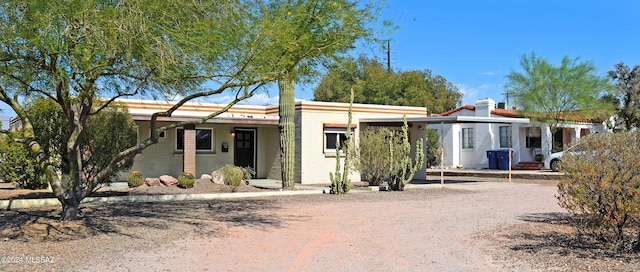 view of single story home