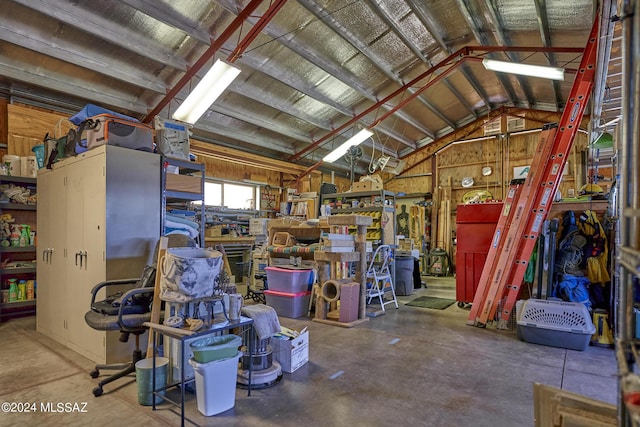 interior space with a workshop area