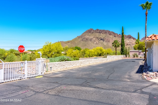 view of road with a mountain view