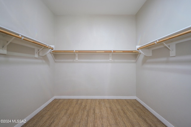 walk in closet featuring hardwood / wood-style flooring