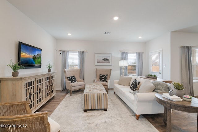 living room featuring hardwood / wood-style flooring