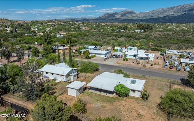 aerial view with a mountain view