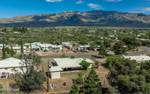 bird's eye view with a mountain view