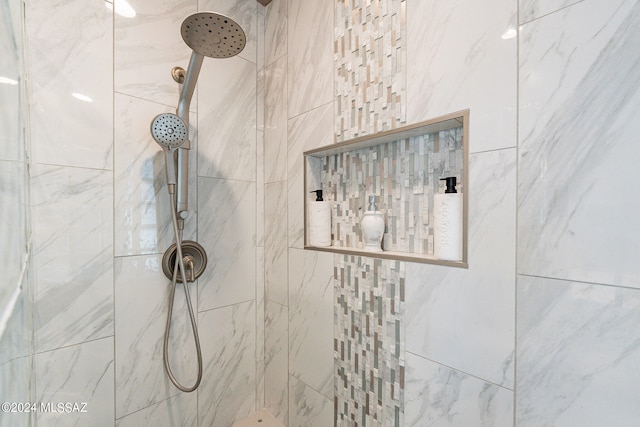 room details with a tile shower