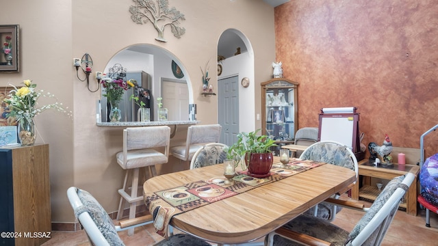 view of tiled dining space