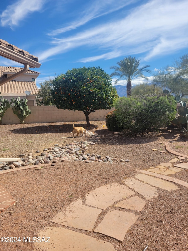 view of yard with fence