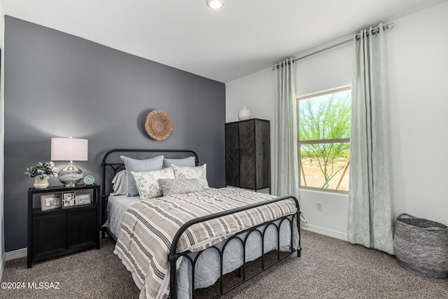 bedroom with carpet floors