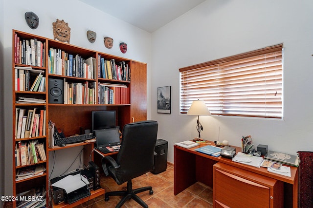 office featuring tile flooring