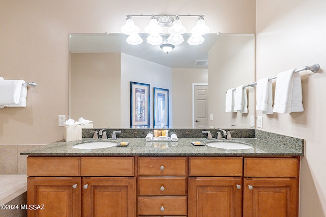 bathroom with double vanity