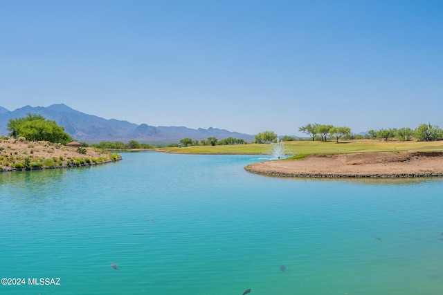 view of water feature with a mountain view