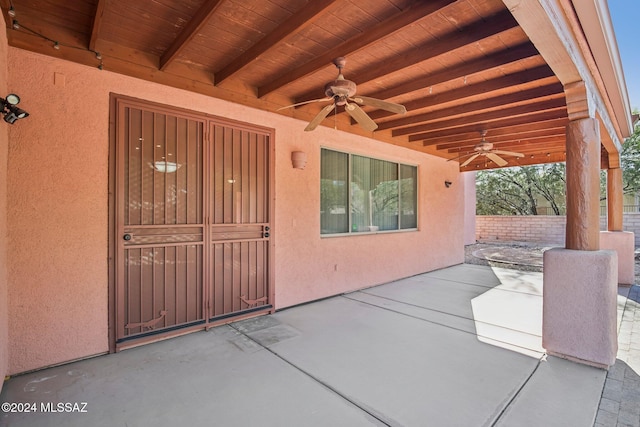 view of patio / terrace with ceiling fan