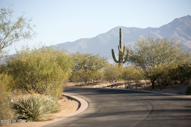 view of road with a mountain view