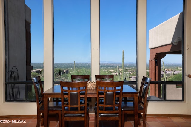 view of tiled dining area