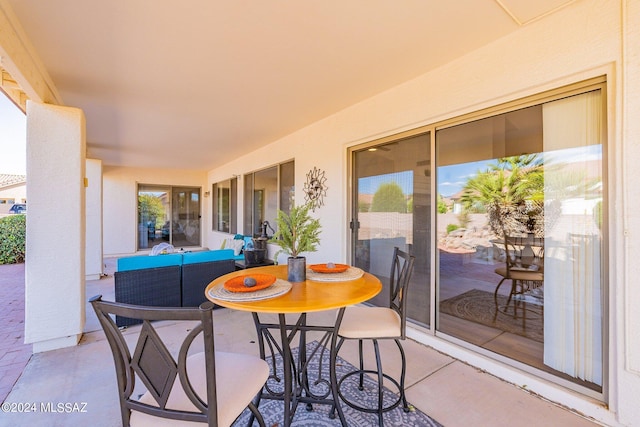 view of patio featuring outdoor lounge area