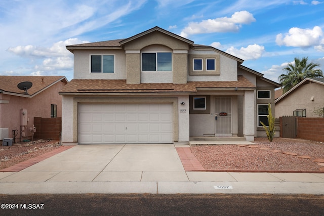 view of front property featuring a garage