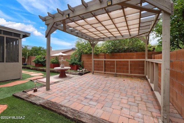 view of patio / terrace with a pergola