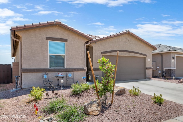 view of front of house with a garage