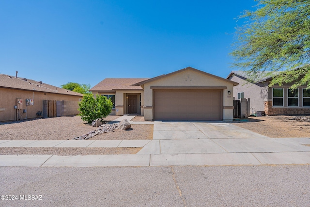 single story home featuring a garage