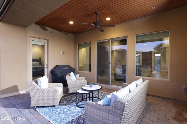 view of patio / terrace with ceiling fan