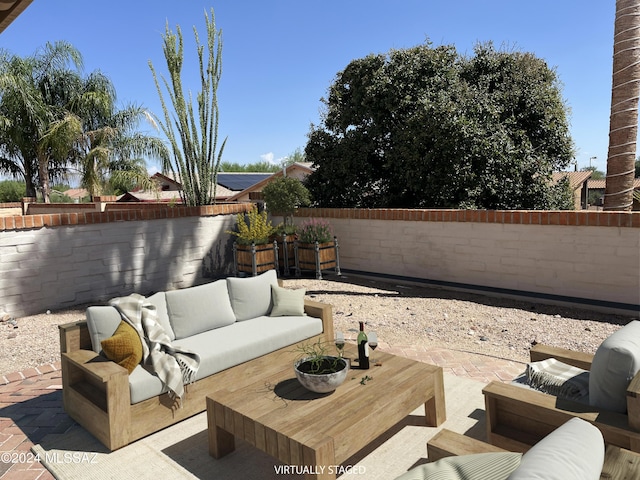 view of patio with an outdoor living space